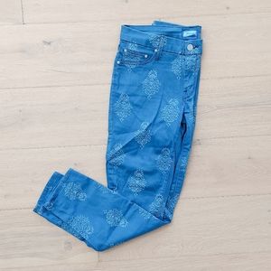 MOTHER Printed Damask Cropped Jeans